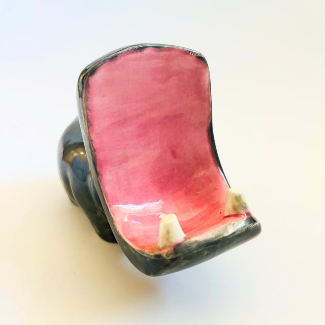 Mid Century Ceramic Hippo Business Card Holder For Sale In San Francisco - Image 6 of 9