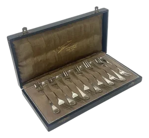 Dutch Silver Pastry Forks by Gerritsen and Van Kempen, Set of 12