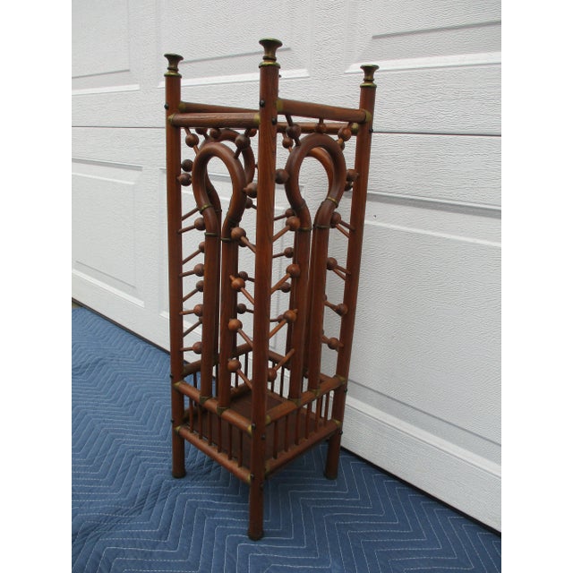 Early 20th Century Bentwood and Brass Stick and Ball Umbrella Stand For Sale - Image 5 of 10