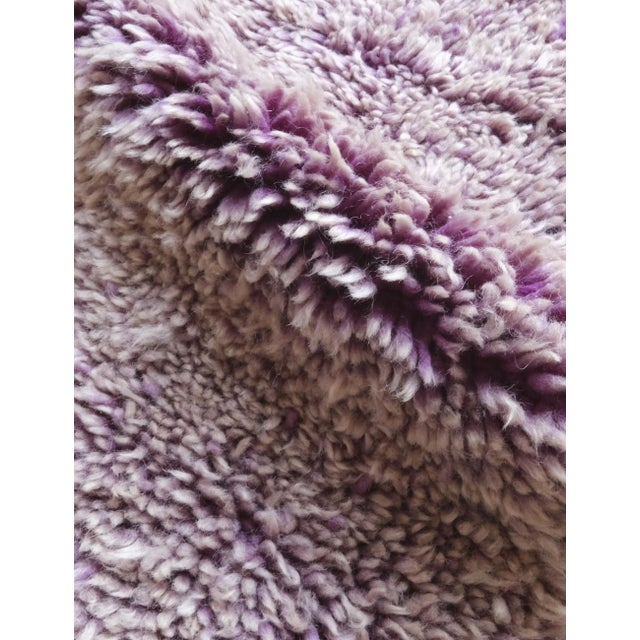 Mid-Century Modern Solid Shag Moroccan Rug - 11.1 X 6.7 Ft For Sale - Image 3 of 7