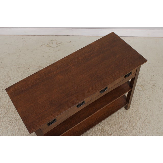 Stickley Mission Oak 2 Drawer Server Console For Sale - Image 10 of 17