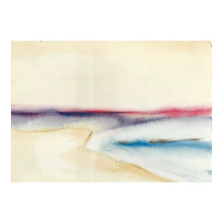1960s Arthur Sembler Abstract Coastal Watercolor For Sale