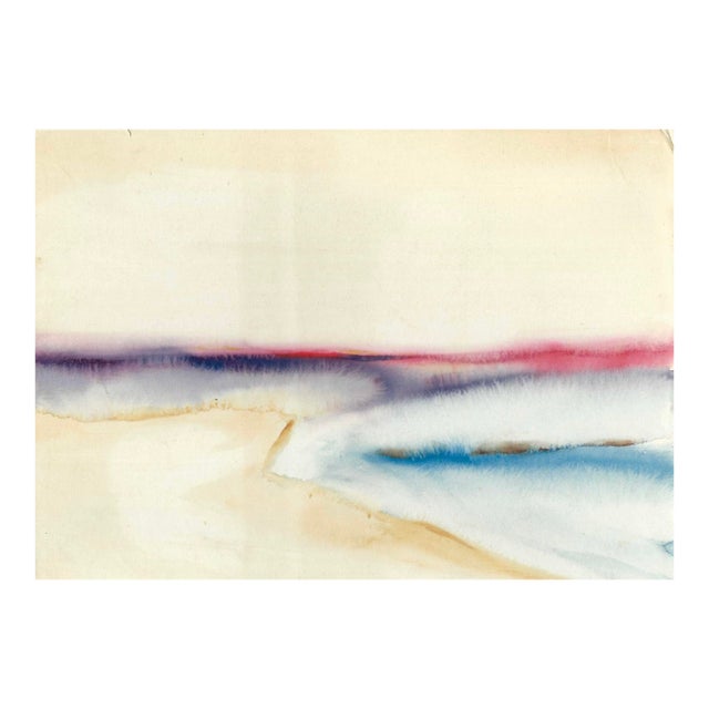 1960s Arthur Sembler Abstract Coastal Watercolor For Sale