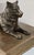 Sand Vintage Sculpture ~ Bronze Wolf Lying on Top of a Book For Sale - Image 8 of 12