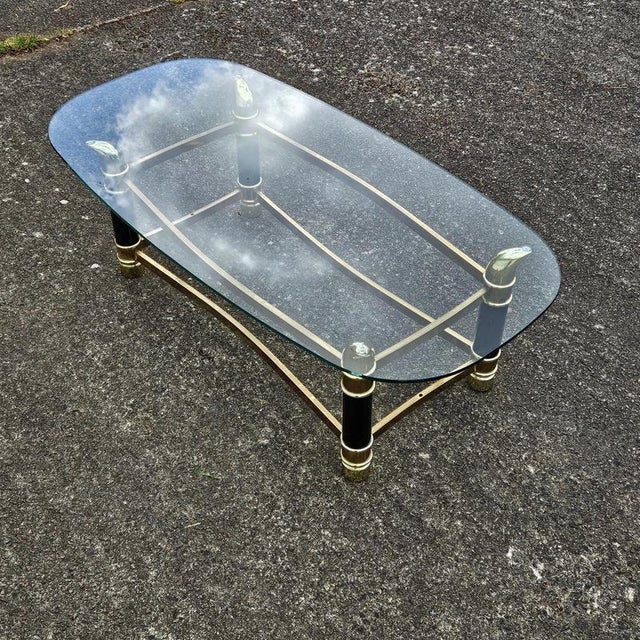 Italian Faux Tusk Glass Coffee Table, 1980s For Sale - Image 13 of 15