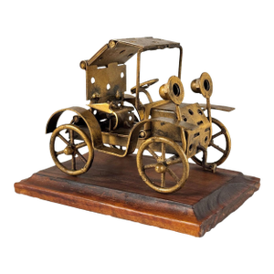 Vintage Steampunk Brutalist Spanish Metal Art Car Sculpture