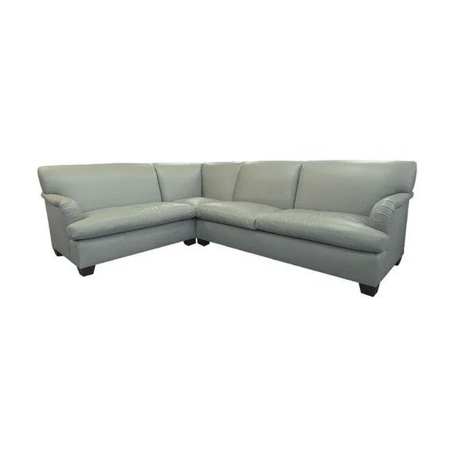 Vicente Wolf Grey Leather Sectional Sofa For Sale - Image 4 of 4
