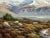 Wood Oil Painting Scottish Highlands Sheep Grazing Ben Nevis Range by Wendy Reeves C1990's Framed For Sale - Image 7 of 12