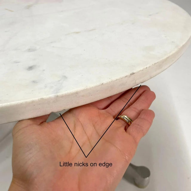 Eames for Herman Miller Round White Marble Coffee Table on Aluminum Base For Sale - Image 10 of 10