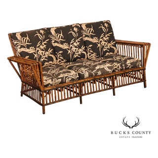 Antique Split Reed Rattan Sofa For Sale