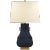 Kang Jug Large Table Lamp in Mixed Blue Brown and Burnt Gold Accent with Natural Percale Shade Designer: Chapman & Myers...