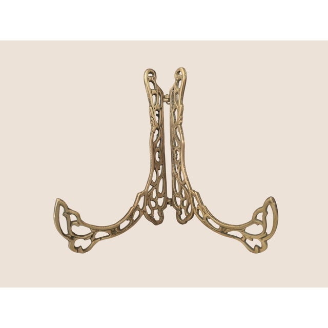 Metal Early 20th Century Solid Brass Tabletop Easel For Sale - Image 7 of 8