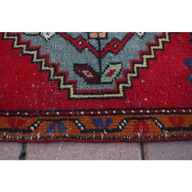 1950s Turkish Vintage Wool Doormat Rug For Sale - Image 9 of 13