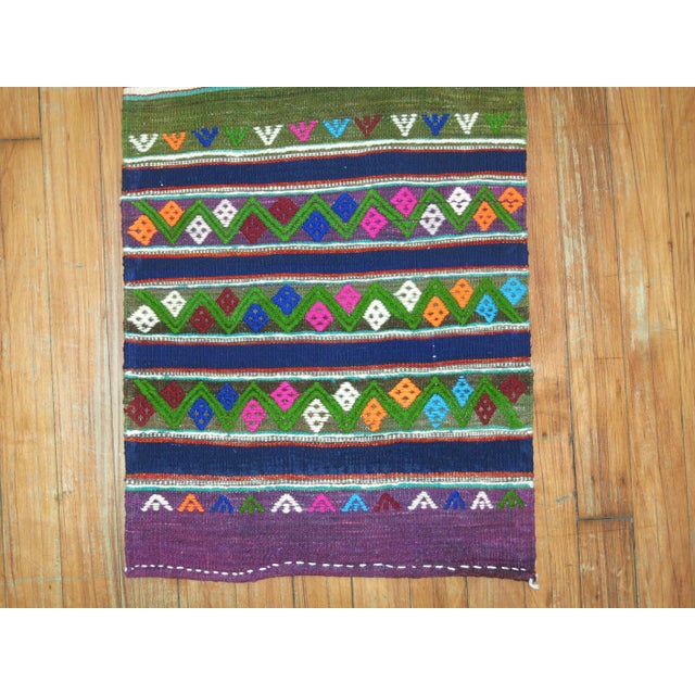 Zabihi Collection Vintage Turkish Kilim Runner - 3' x 10'11" For Sale - Image 4 of 6