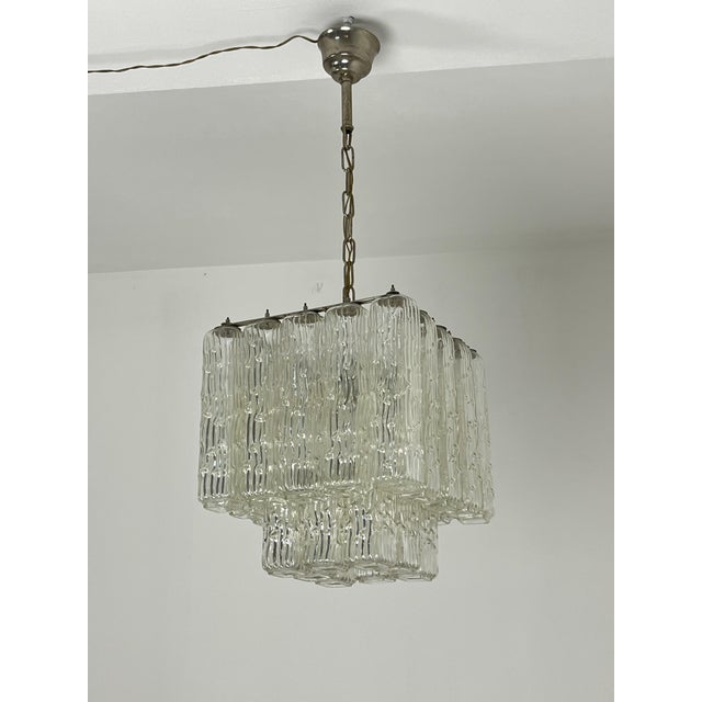Mid-Century Modern Four-Light Murano Glass Chandelier, 1950s For Sale - Image 4 of 12