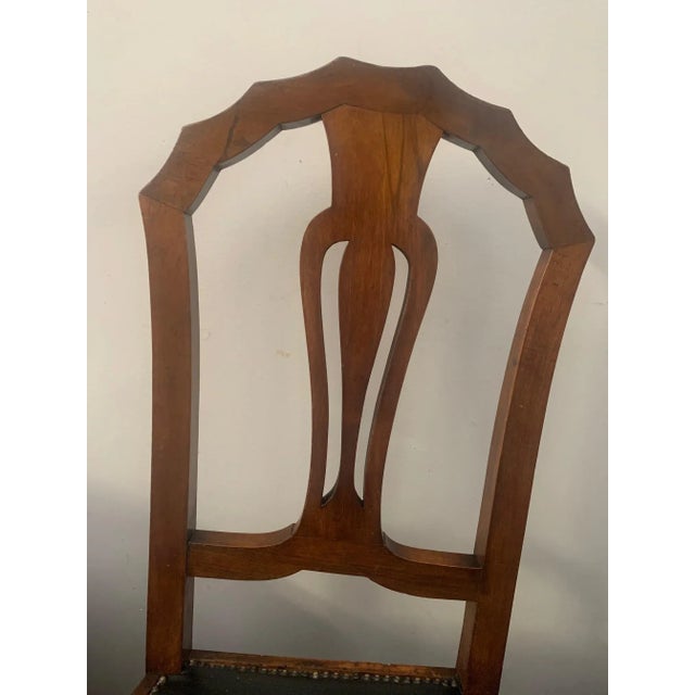 Black Art Deco Carved Walnut Dining Chairs, 1930s, Set of 6 For Sale - Image 8 of 14