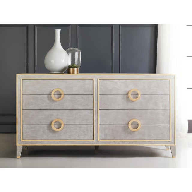 This beautifully crafted Neo Classic Swedish-inspired dresser features an elegant and classic grey finish, accented with...