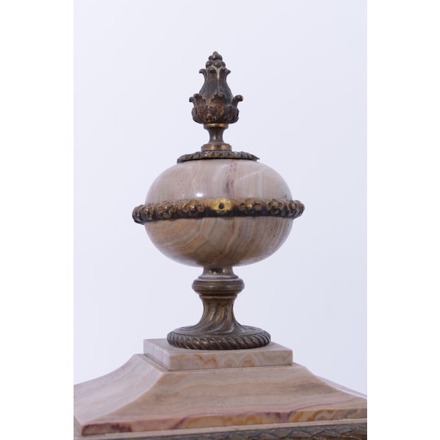 Japy Freres French Bronze & Marble Mantle Clock For Sale - Image 9 of 14