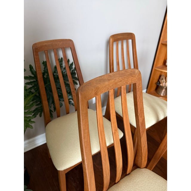 1970s 1970s Benny Linden Solid Teak Dining Chairs With New Upholstery - Set of Four For Sale - Image 5 of 12