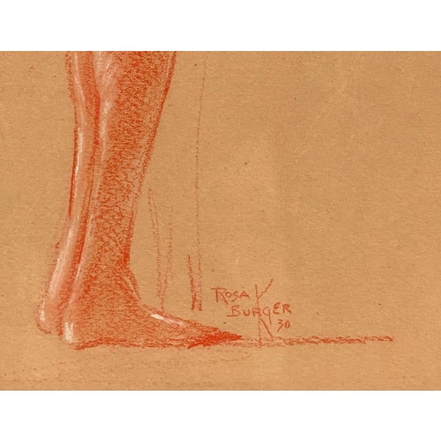 1930s Vintage C.1930 Rosa Burger Pastel Pencil & Gouache Nude Portraits - a Pair For Sale - Image 5 of 11