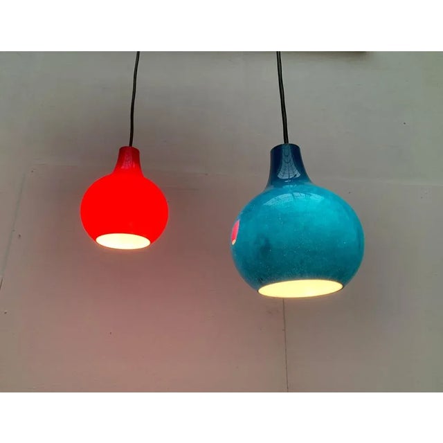 Mid-Century Modern Mid-Century German Ah Glass Pendant Lamp from Peill & Putzler, Set of 2 For Sale - Image 3 of 18