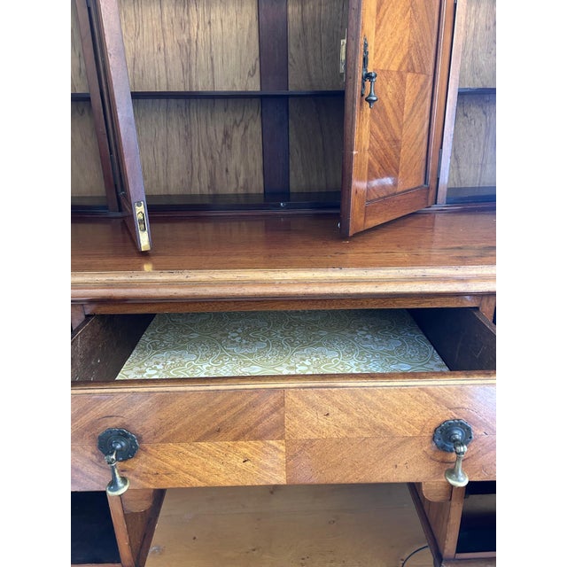 Antique French Walnut 2-Part Buffet with Sideboard, Early 20th Century For Sale - Image 14 of 16