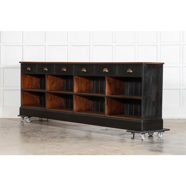 English Mahogany and Pine Shop Counter, 1890s For Sale - Image 4 of 17