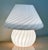 Vintage Italian White Swirl Glass Mushroom Lamp, 1970 For Sale - Image 9 of 16