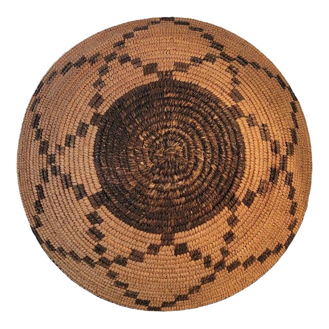 1930s Large American Hand Woven Basket For Sale