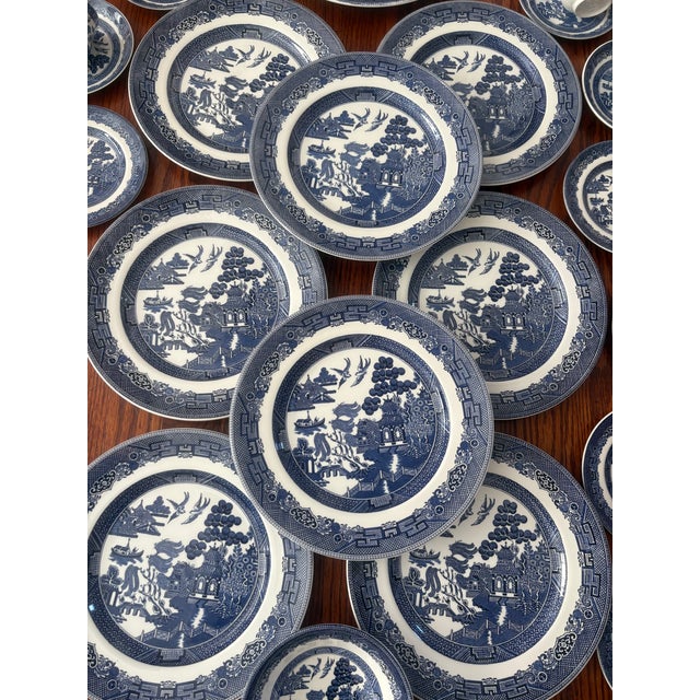Late 20th Century Blue Willow Johnson Brothers- Made in England Dish Set - A Set of 41 Pieces For Sale - Image 9 of 11