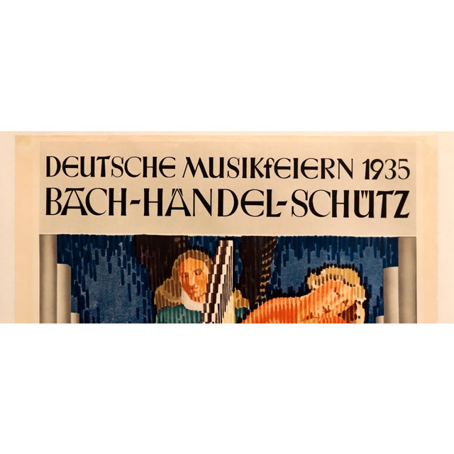 Date: 1935 Size: 25 x 39.5 inches Artist: Axter-Heudhab This original, vintage 1935 German poster advertises a German...