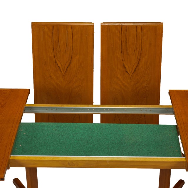 Brown Sun Cabinet Co. Danish Modern Solid Teak Expanding Dining Table Hidden Leaves For Sale - Image 8 of 17