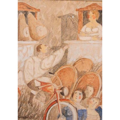 Oil on canvas realized by Alberto Gallerati in 1980s. Hand signed. Titled on rear. Very good condition. This piece is...