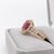 2020s Ruby Ring With Earth Mined Diamonds Halo: Solid 14k Gold, Round 9mm, Size 6.75 For Sale - Image 5 of 9