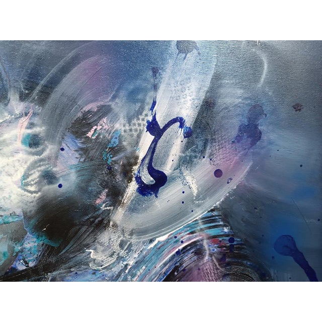 Early 21st Century Ovidiu Kloska, Blue Gravity of the Forgotten Bloom, 2025, Acrylic on Canvas For Sale - Image 5 of 9