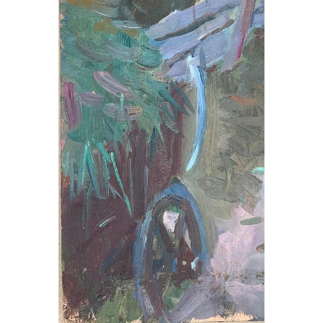 1960s Rural Landscape Antique Painting Original Soviet Art Ukrainian Artist Sokolovsky G. 44-28 1960s For Sale - Image 5 of 6