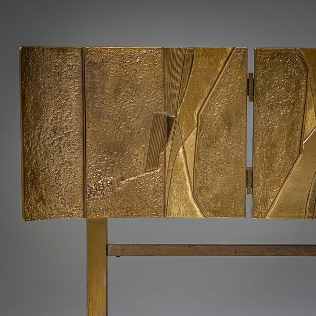 Brass Bed With Brass Headboard by Luciano Frigerio, Italy, 1970s For Sale - Image 8 of 11