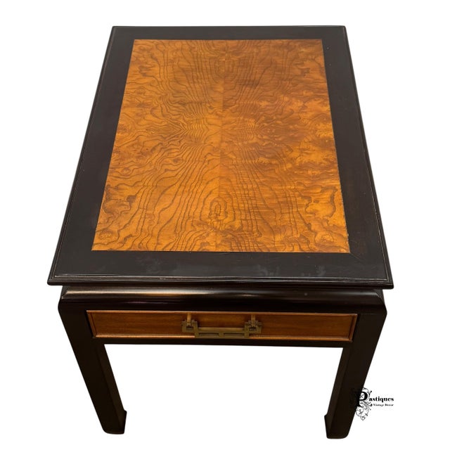 Vintage Century Raymond Sobota Chin Hua Collection Chinoiserie Style Burl Wood Side Table For Sale In Greensboro - Image 6 of 12