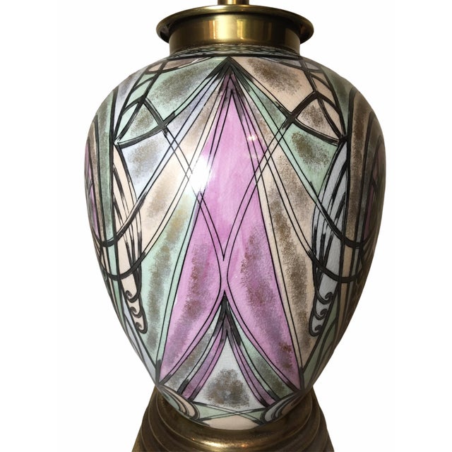 Frederick Cooper Vintage Hand Painted Frederick Cooper Ceramic Table Lamp For Sale - Image 4 of 10