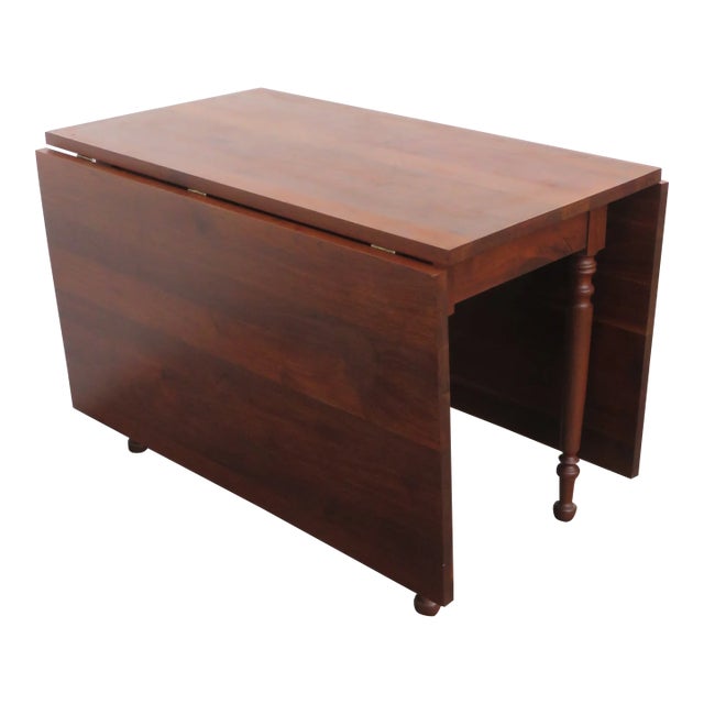 Early 1900s Walnut Drop Leaf Dining Dinette Table 5788 For Sale