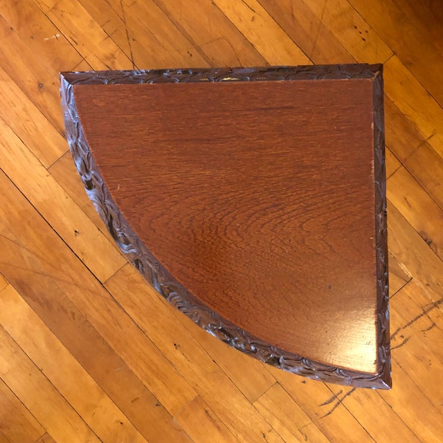 George Zee 1960s Vintage George Zee Hand Carved Tea Table & 4 Stools For Sale - Image 4 of 9