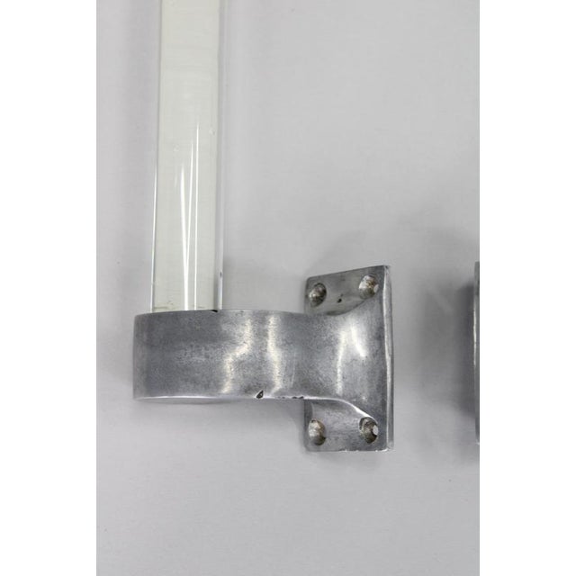 Vintage Art Deco Clear Glass Handles with Metal Mounts, 1930s, Set of 2 For Sale - Image 4 of 10