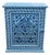 Hand Painted Mediterranean Medicine Cabinet / Wall Shelf / Turquoise and Blue Zouak For Sale