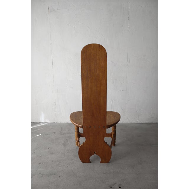 1920s Antique Carved French Oak Corner Chair For Sale - Image 5 of 9