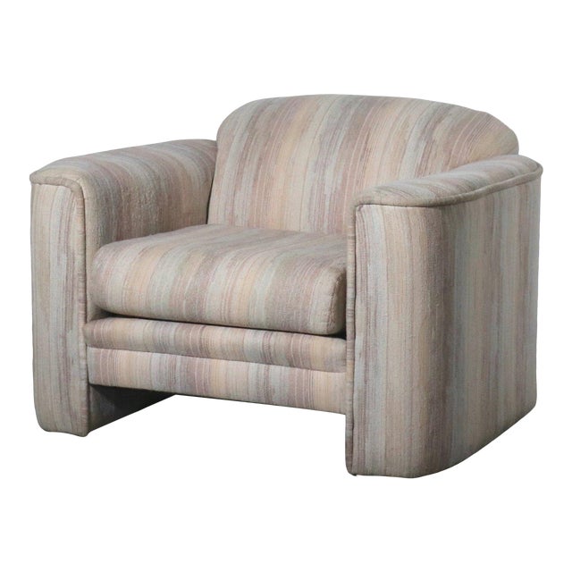 1990's Modern Plush Carter Curved Arm Lounge Chair For Sale