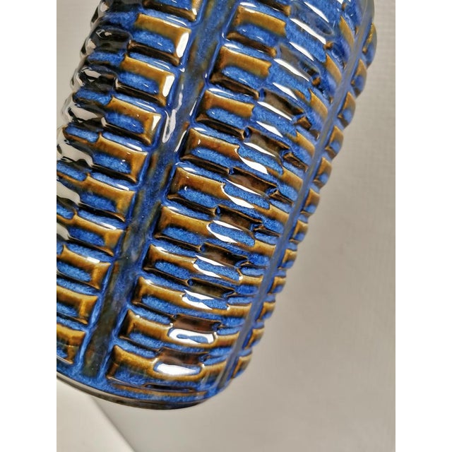 Blue Large Ceramic Table Lamp by Einar Johansen for Søholm, Denmark, 1970s For Sale - Image 8 of 11