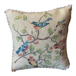 Vintage Needlepoint Pillow For Sale