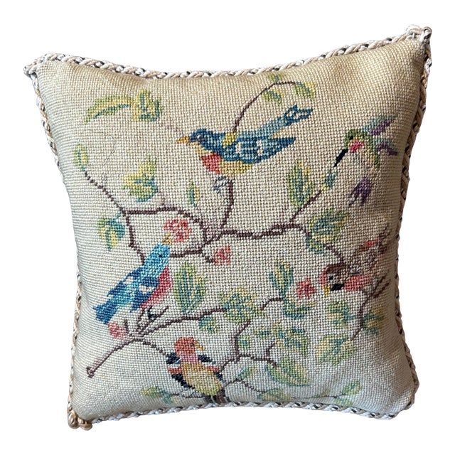 Vintage Needlepoint Pillow For Sale
