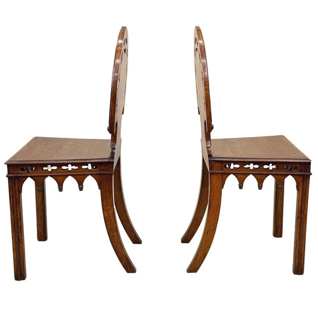 Oak Hall Chairs, 1860, Set of 2 For Sale - Image 4 of 14