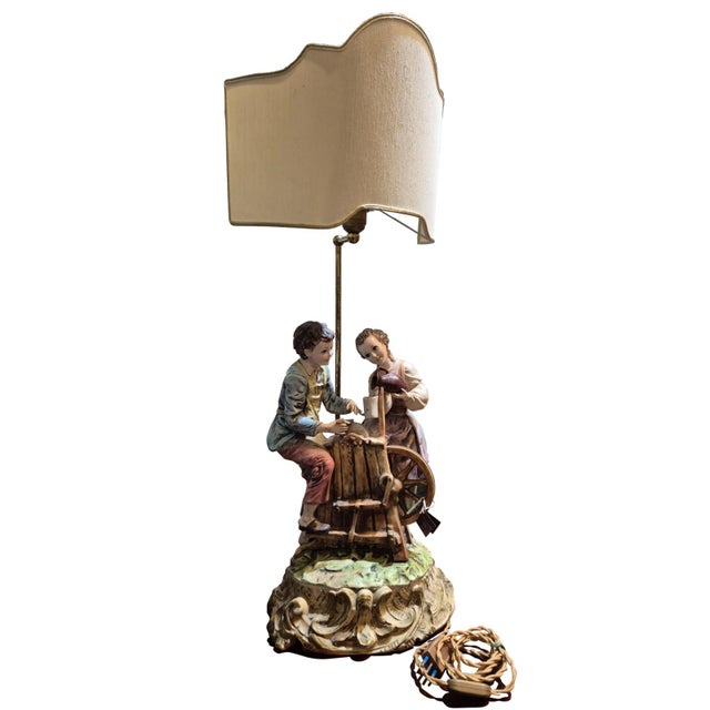 Large Porcelain Figural Table Lamp from Capodimonte, 1960s For Sale - Image 10 of 16